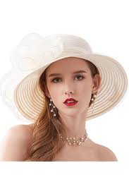 Women's Organza Kentucky Fascinator Hat Derby Cloche Bowler Hat Cocktail  Tea Party Wedding Sun Hat at Amazon Women's Clothing store