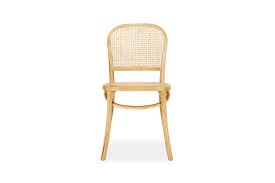 Combining the elements of latticed back in natural finish and black finished wood frame creates a restaurant chair that has a unique yet trendy style. Cafe Dining Chair Black Frame Natural Hand Woven Cane