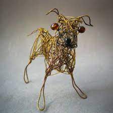 Pet Dog Figurine Wire Sculpture Home Decor Dog Metal Dog Etsy Wire Sculpture Metal Dog Wire Animals Sculpture