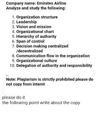Solved Company Name Emirates Airline Analyze And Study T