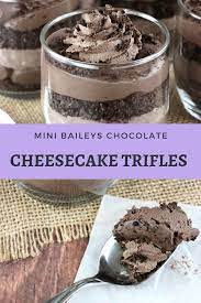 Mini Baileys Chocolate Cheesecake Trifles Recipe Cake Cheese Cheesecake Cheesecakerecipes Choc Baileys Recipes Mini Chocolate Cheesecake Cheesecake Trifle