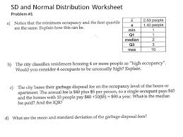 Mean = median = mode 3. Multiple Choice Warm Up To Go With Sd And Normal Distribution Worksheet 1 2 3 4 There Is No 5 And 6 1 Ppt Download