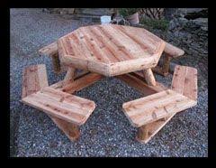 Log Furniture By S E Tyler Handcrafted Rustic Log Furniture Placerville California Cedar Log 8 S Rustic Log Furniture Log Furniture Octagon Picnic Table