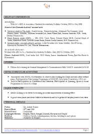 Cv Format For Chartered Accountant 2 Resume Writing Format Job Resume Template Accountant Resume