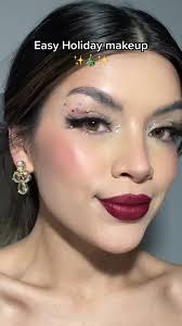 Easy Holiday Makeup Tutorial with Glittery Red Lips