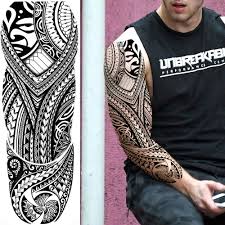 Maori tattoo style is the oldest one tattoo design since 1700's. Hitam Suku Maori Sementara Lengan Tato Untuk Pria Wanita Tubuh Palsu Seni Menggambar Penuh Lengan Lengan 3d Serigala Naga Militer Tato Untuk Acara Sementara Tato Aliexpress