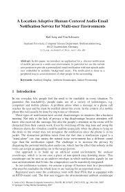 Für ralf schüller und micha barth. Pdf A Location Adaptive Human Centered Audio Email Notification Service For Multi User Environments