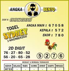 Prediksi Togel Sydney 3 November Tahun 2020 Bento Sydney Minggu Terakhir