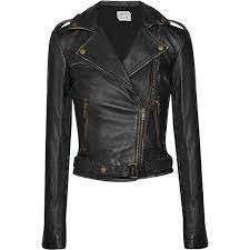 Current Elliott The Easy Biker Nappa Leather Jacket 585 Found On Polyvore Leather Jacket Jackets Cropped Biker Jacket