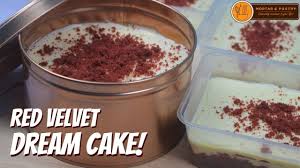 Red Velvet Dreamcake In Tub How To Make Red Velvet Dream Cake Ep 85 Mortar And Pastry Youtube Dream Cake Cake In A Can Float Recipes