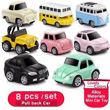 8pcs Set Small Car Toy Model Diecast Pull Back Vehicles Mini Alloy Car Set Of Machines Kit For Boys Baby Little Oyuncak Araba Review Toy Car Toys Car