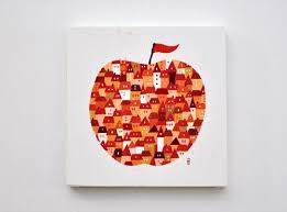 ファブリックパネル りんご りんご ファブリックパネル ハンドメイド