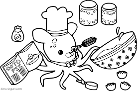 Printable baking with professor inkling octonauts coloring page. Octonauts Coloring Pages Coloringall