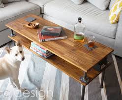 I've been looking for a table for the man cave that was cheap and awesome. Two Level Wood Pipe Coffee Table By Ppluscdesign Simplecove