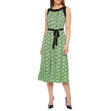 Perceptions Sleeveless Dots Fit Flare Dress Color Green Black Jcpenney Fit Flare Dress Flare Dress Dresses