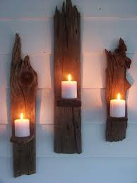 Set Of 3 Drifwood Candle Wall Sconces Driftwood Candle Wooden Sconces Driftwood Candle Holders
