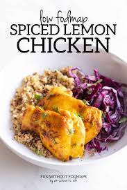 Low Fodmap Spiced Lemon Chicken Fun Without Fodmaps Recipe Fodmap Chicken Recipes Low Fodmap Chicken Recipes Chicken Diet Recipe