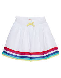 Jupe Blanche A Rayures Multicolores Enfant Fille 60 Enfant Dpam
