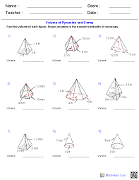 Round to the nearest hundredth (2 decimals). Geometry Worksheets Surface Area Volume Worksheets