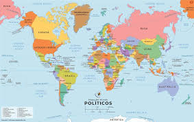 Amazon Com World Map With Countries In Spanish 36 W X 22 73 H Office Products