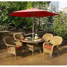 Darby Home Co Fleischmann 5 Piece Dining Set Wayfair Wicker Dining Set Outdoor Patio Set Patio Table Decor