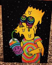 Excited To Share The Latest Addition To My Etsy Shop Trippy Bart Hippie Painting Mini Canvas Art Diy Canvas Art Painting