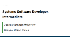 Systems Software Developer, Intermediate job with Georgia Southern ...
