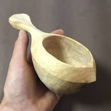 Olive Wood Kuksa 230mli Love Working With Olive Wood Due To Its Oily Nature Its Surface Remains Smooth Even Olive Wood Woodworking Wooden Kitchen Utensils