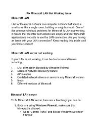 Playing on an online server. Fix Minecraft Lan Not Working Issue Pdf Local Area Network Minecraft