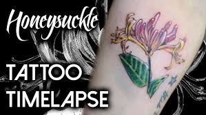 Made by ruby gore • tattoo artist philadelphia tattoo collective. A Honeysuckle Tattoo Symbolizing Happiness June Birth Month Flower Tattoo Time Lapse Youtube