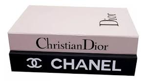 Kit 2 Caixas Livro Porta Objeto Decorativa Chanel Dior
