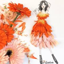 Des Dessins De Mode Avec Des Fleurs Et Des Vegetaux Par Meredith Wing 15 Dessin De Mode Collage Nature Art Floral