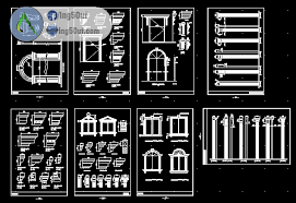 مجموعة بلوكات تفاصيل نوافذ ابواب و اعمدة اوتوكاد Dwg