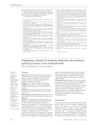 Pdf Explaining Variation In Hospital Admission Rates