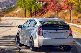 15x8 wheels corolla mini cooper honda civic accord miata spark black rim 4 lug (fits: 2015 Toyota Prius Persona Series With 18x8 Work Meister And Nankang 215x40 On Lowering Springs 529918 Fitment Industries