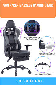 Von Racer Massage Gaming Chair Gaming Chair Office Computer Desk Leather Chair