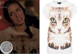 Skins Season 7 Episode 1 Naomi S Cat Print Shirt Shop Your Tv Cat Print Printed Shirts Shirt Shop