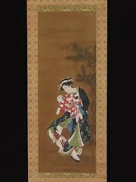 Mother And Children At The New Year Utagawa Toyoharu Japanese 1735 1814 Period Edo Period 1615 1868 Date 18th Art Japanese Painting Oriental Artwork