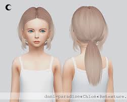 Sims 4 Hairs Kalewa A Chloe Child Hair Retextured Sims Hair Kids Hairstyles Sims 4 Children
