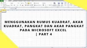 Cara menggunakan rumus kuadrat, akar kuadrat, pangkat dan akar pangkat pada microsoft excel. Cara Menggunakan Rumus Kuadrat Akar Kuadrat Pangkat Dan Akar Pangkat Pada Microsoft Excel Youtube