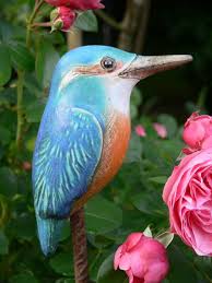 Gartenkeramik Steckvogel Eisvogel Gartenkeramik Eisvogel Weihnachtsdeko Im Garten