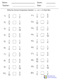 The problems may be selected for three different degrees of difficulty. F Comparing Fractions Teaching Mathematics