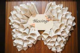 How to display the map paper angel wings. How To Make A Book Page Angel Wings Decoration Diy Crafts
