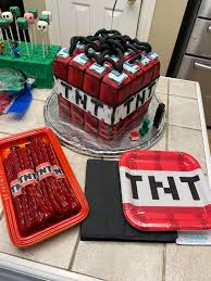 Who are the main characters in minecraft cake? Family Member Turned 7 Today And He Wanted A Tnt Cake Minecraft