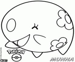Best pokémon black and white coloring pages. The Pokemon Munna Coloring Page Printable Game