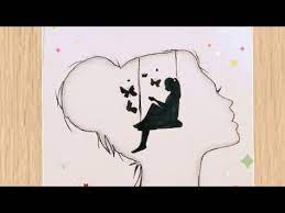alone girl drawing kuzel kiz cizim رسم بنات رسمة معبرة لبنت وحيدة مع فراشات رسومات سهلة للمبتدئين youtube drawings