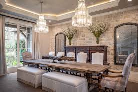 There are a variety of rustic dining room configurations depending on personal taste, family and room size. Rustic Glam Chateau Dining Experience Mediterranean Dining Room Houston By The Design Firm Houzz