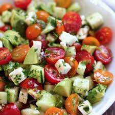 Tomato Cucumber Avocado Salad Recipe Yummly Recipe Tomato Recipes Healthy Salad Recipes Cucumber Avocado Salad