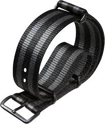 Classic Bond 1973 British Military Cadet. Black and Grey Nylon Mens  Replacement Watch Strap. Rugged, Quick-Drying and Secure Wristwatch Strap  for ...
