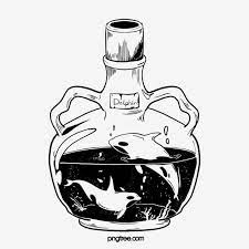 Hand Drawn Dolphin Potion Bottle Line Potion Bottle Png Transparent Clipart Image And Psd File For Free Download How To Draw Hands Black And White Stickers Cartoon Styles